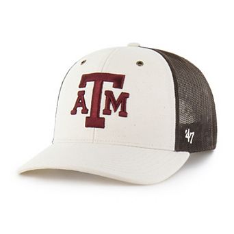 Men's Carhartt x '47 Natural/Brown Texas A&M Aggies Undyed Trucker Adjustable Hat
