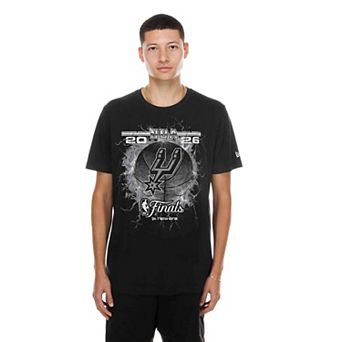 Men's New Era Black San Antonio Spurs 2026 NBA Finals Lightning Ball T-Shirt