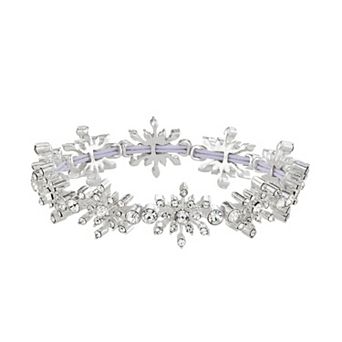 Napier Silver Tone Snowflake Stretch Bracelet
