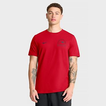 Men's Nike Red New England Patriots Split Logo T-Shirt