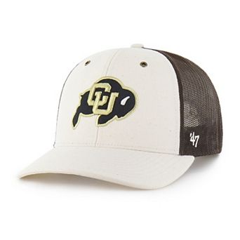 Men's Carhartt x '47 Natural/Brown Colorado Buffaloes Undyed Trucker Adjustable Hat