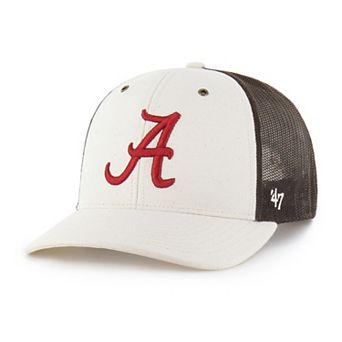 Men's Carhartt x '47 Natural/Brown Alabama Crimson Tide Undyed Trucker Adjustable Hat