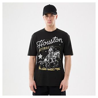 Men's New Era Black Houston Astros Injection Lifestyle Urban Ranchwear T-Shirt