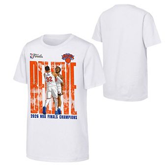 Youth Outerstuff OG Anunoby & Karl-Anthony Towns White New York Knicks 2026 NBA Finals Champions Believe T-Shirt