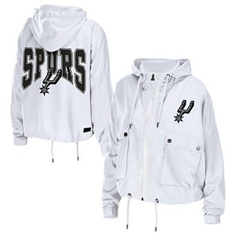 Women's WEAR by Erin Andrews White San Antonio Spurs Full-Zip Windbreaker