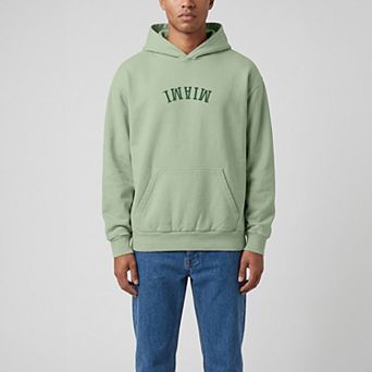 Men's Uscape Apparel Green Miami Hurricanes Upside Down Embroidered Vintage Heavyweight Hoodie