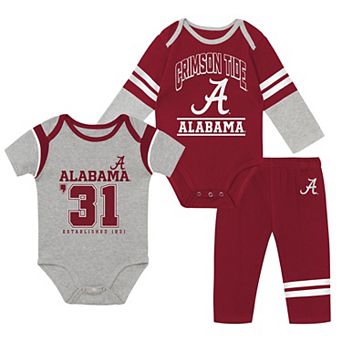 Infant Outerstuff Alabama Crimson Tide Double Up Three-Piece Bodysuits & Pants Set
