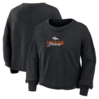 Women's Fanatics Black Denver Broncos Oversized Chop Block Boxy Long Sleeve Top