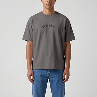 Men's Uscape Apparel Brown Nebraska Huskers Upside Down Embroidered Vintage Heavyweight T-Shirt