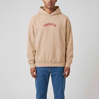 Men's Uscape Apparel Tan Alabama Crimson Tide Upside Down Embroidered Vintage Heavyweight Hoodie