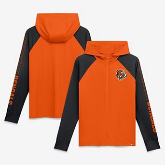 Women's Fanatics Orange/Black Cincinnati Bengals Cornerback Blitz Raglan Full-Zip Hoodie