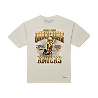 Men's Mitchell & Ness Cream New York Knicks 2026 NBA Finals Champions T-Shirt
