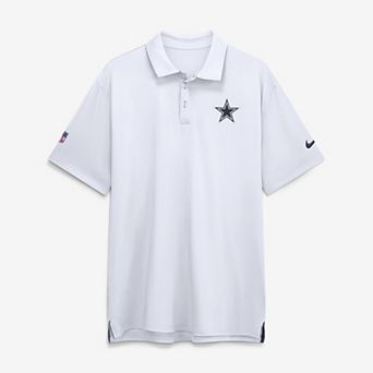 Men's Nike White Dallas Cowboys Sideline Powerful Blocking Dri-FIT Tour Polo