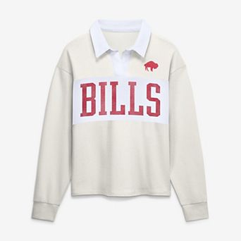 Women's Fanatics Cream Buffalo Bills Heritage Play Action Rugby Long Sleeve Polo