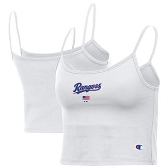 Women's Champion White Texas Rangers America Scoop Tank Top