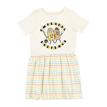 Girls Toddler Soft as a Grape White Milwaukee Brewers Snack Dress