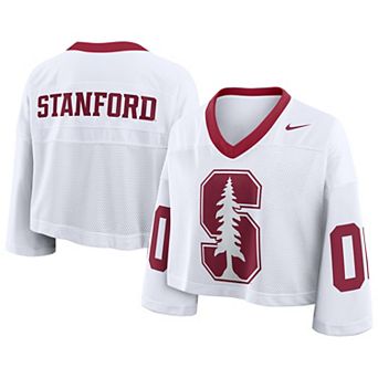 Women's Nike White Stanford Cardinal Oversized Logo Cropped Fashion Jersey