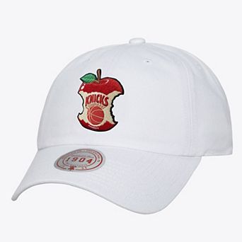 Men's Mitchell & Ness White New York Knicks Apple Bite 1904 Adjustable Dad Hat