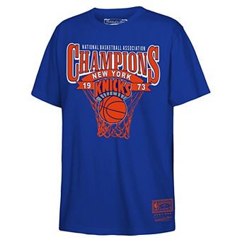 Youth Mitchell & Ness Blue New York Knicks 1973 NBA Champions T-Shirt
