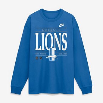 Men's Nike Blue Detroit Lions Red Zone Long Sleeve Max90 T-Shirt