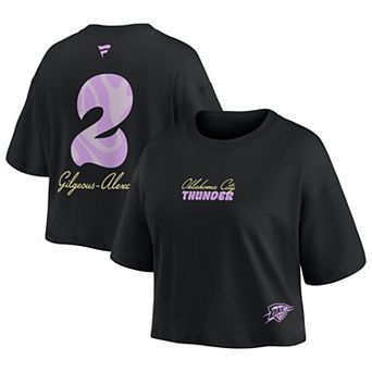 Women's Fanatics Shai Gilgeous-Alexander Black Oklahoma City Thunder Name & Number Cropped Top