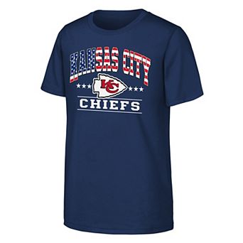 Youth Navy Kansas City Chiefs Americana Arch T-Shirt