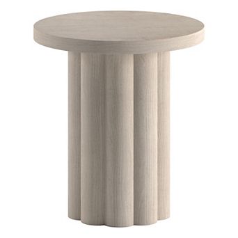 Finley & Sloane Olie 20-Inch Wide Round Fluted Side Table