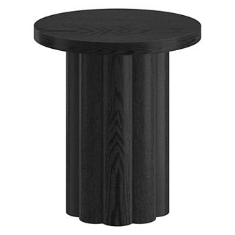 Finley & Sloane Olie 20-Inch Wide Round Fluted Side Table