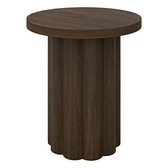 Finley & Sloane Olie 20-Inch Wide Round Fluted Side Table