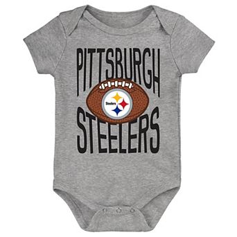 Newborn Outerstuff Gray Pittsburgh Steelers For the Ball Bodysuit