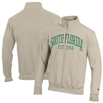 Men's Champion Cream South Florida Bulls Established Date Quarter-Zip Pullover