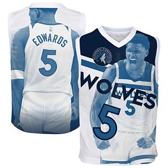 Youth Outerstuff Anthony Edwards Blue Minnesota Timberwolves Hometown Fashion Jersey