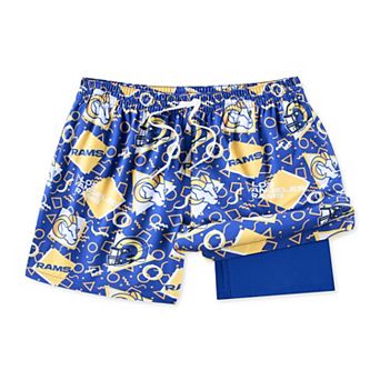 Men's Chubbies Blue Los Angeles Rams Game Day Fit Classic Lined Swim Trunks