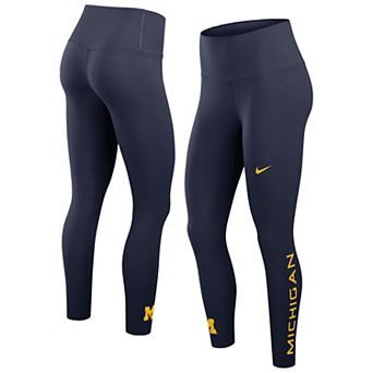 Women's Nike Navy Michigan Wolverines Zenvy High Rise Dri-FIT 7/8 Leggings