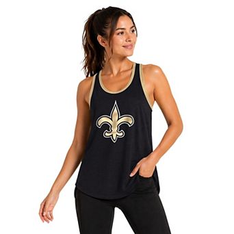 Women's G-III 4Her by Carl Banks Black New Orleans Saints Tater II Racerback Tank Top