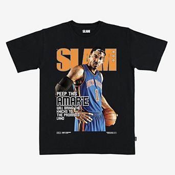 Unisex SLAM Amar'e Stoudemire Black New York Knicks Hardwood Classics Cover T-Shirt