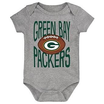 Newborn Outerstuff Gray Green Bay Packers For the Ball Bodysuit