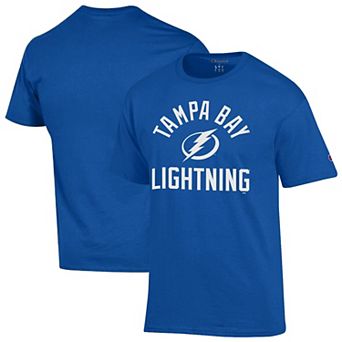 Men's Champion Blue Tampa Bay Lightning Primary Logo Jersey T-Shirt