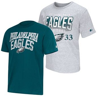 Men's Starter Midnight Green/Heather Gray Philadelphia Eagles Two-Pack Logo T-Shirt Set