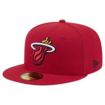 Men's New Era Red Miami Heat Team 59FIFTY Fitted Hat