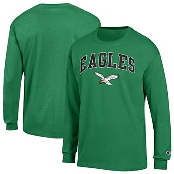 Men's Champion Kelly Green Philadelphia Eagles Arch Over Logo Long Sleeve T-Shirt