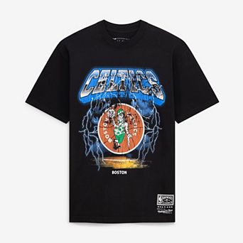 Men's Mitchell & Ness Black Boston Celtics Lightning T-Shirt