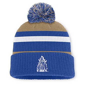 Unisex Nike Royal/Beige Duke Blue Devils Legacy Striped Cuffed Knit Hat with Pom