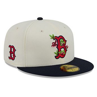Men's New Era White/Navy Boston Red Sox Blossom 59FIFTY Fitted Hat
