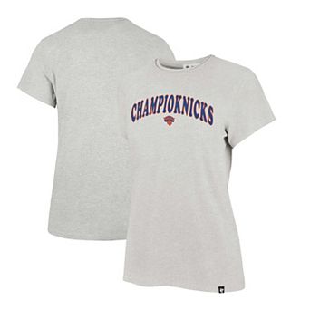 Women's '47 Gray New York Knicks 2026 NBA Finals ChampioKnicks Frankie T-Shirt