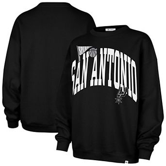 Women's '47 Black San Antonio Spurs Oversized Arched Icon Sweatshirt