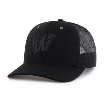 Men's Carhartt x '47 Black Wisconsin Badgers Trucker Adjustable Hat