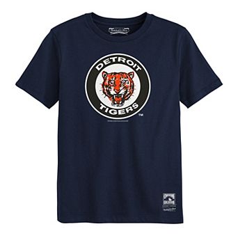 Preschool Mitchell & Ness Navy Detroit Tigers Retro Logo T-Shirt