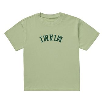 Men's Uscape Apparel Green Miami Hurricanes Upside Down Embroidered Vintage Heavyweight T-Shirt