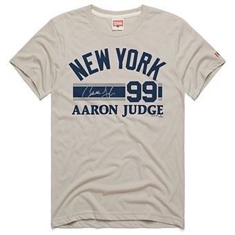 Men's Homage Aaron Judge Stone New York Yankees Signature Name & Number Tri-Blend T-Shirt